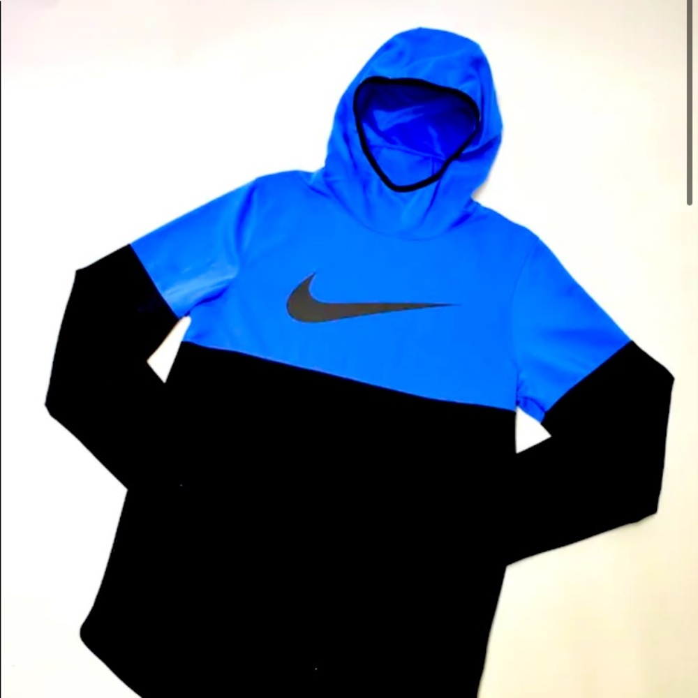VINTAGE 90S NIKE BLUE DRI-FIT HOODIE
